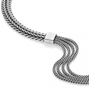 Silver bracelet with foxtail